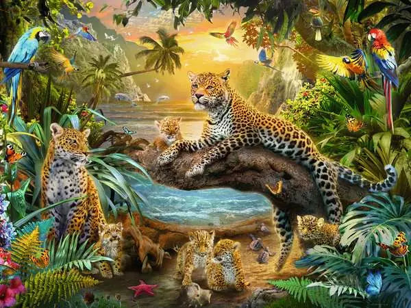 RAVENSBURGER 17435 5 LEOPARDS IN THE JUNGLE1500 PIECE PUZZLE Online Hot Sale