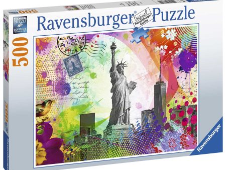 RAVENSBURGER 17379 2 NEW YORK POSTCARD 500 PIECE PUZZLE For Cheap