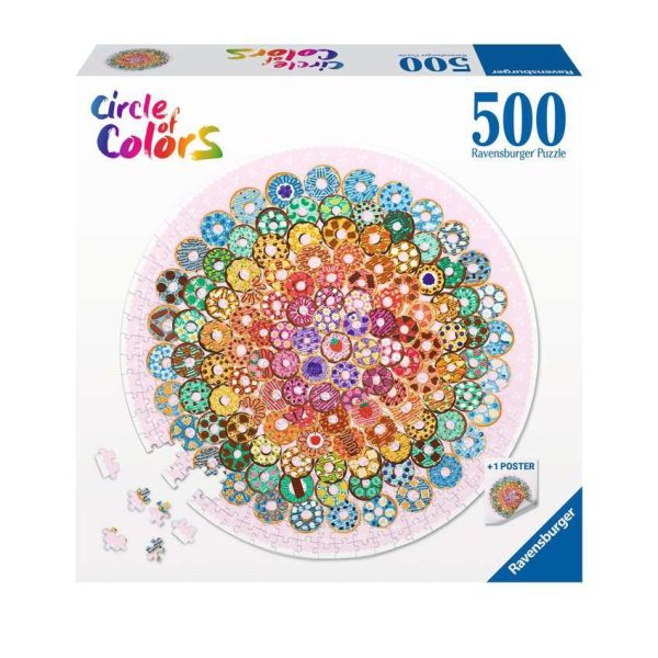 RAVENSBURGER 173464 - CIRCLE OF COLOURS- DONUTS 500 PIECE PUZZLE For Cheap