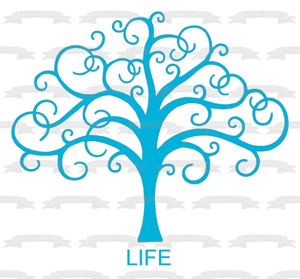 Tree of Life Blue Edible Cake Topper Image ABPID05018 Online