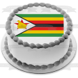 Flag of Zimbabwe Green Yellow Red Black Stripes Zimbabwe Bird Edible Cake Topper Image ABPID06969 For Cheap