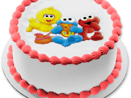 Sesame Street Baby Big Bird Baby Elmo Baby Cookie Monster Edible Cake Topper Image ABPID27380 Hot on Sale