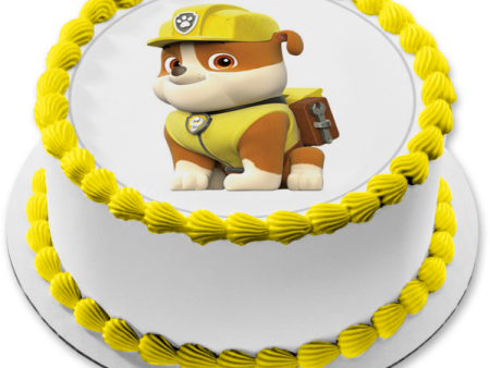 Paw Patrol Rubble Sitting Edible Cake Topper Image ABPID27277 For Discount