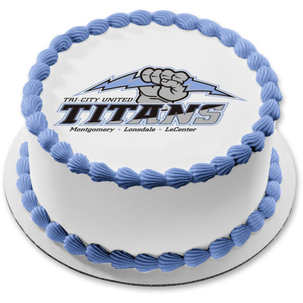 Tri City United Titans Logo Montgomery Lonsdale and  Lecenter Edible Cake Topper Image ABPID04710 Supply