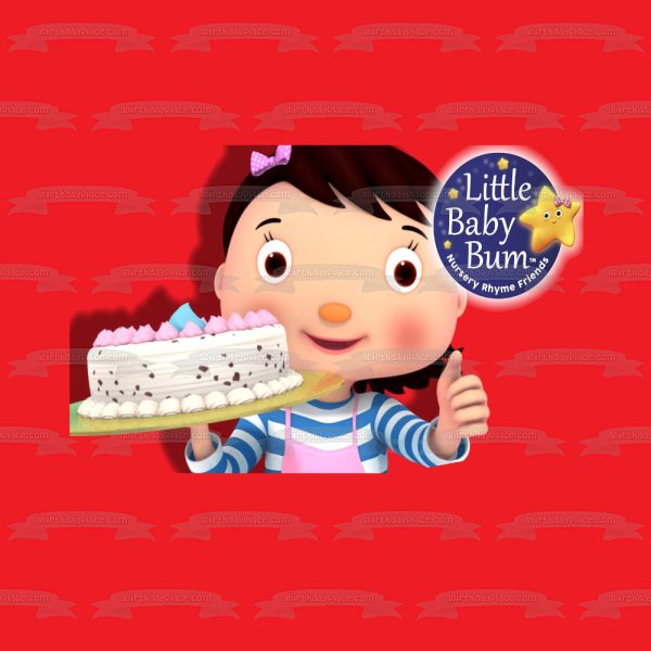 Little Baby Bum Birthday Cake Red Background Edible Cake Topper Image ABPID27392 Online now