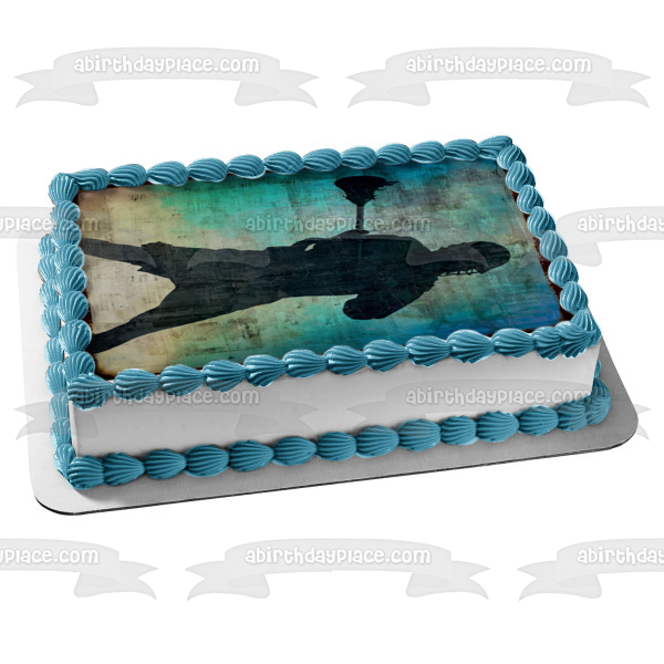 Lacrosse Player Silhouette Blue Background Edible Cake Topper Image ABPID27707 Sale