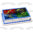 LEGO Ninjago Tournament Lloyd Kai Jay Cole Edible Cake Topper Image ABPID27542 Online Hot Sale