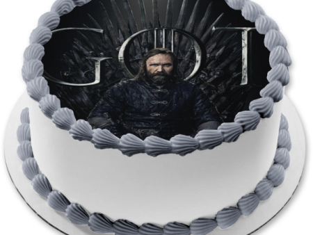 Game of Thrones Sandor Clegane Iron Throne Black Background Edible Cake Topper Image ABPID27218 Discount