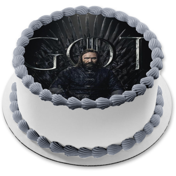 Game of Thrones Sandor Clegane Iron Throne Black Background Edible Cake Topper Image ABPID27218 Discount