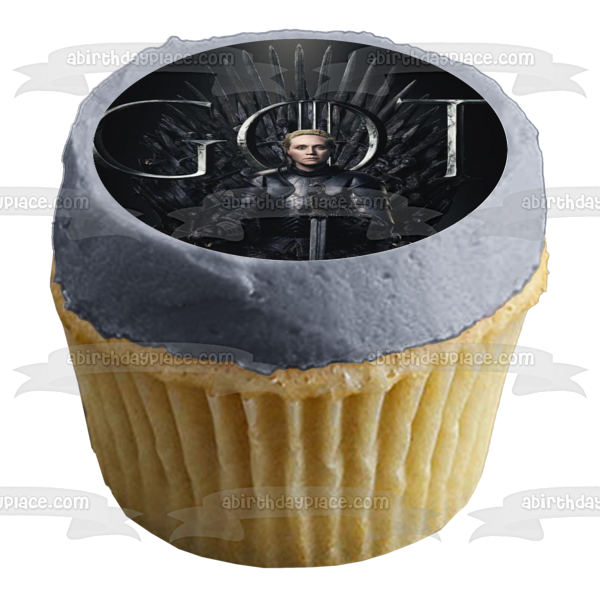 Game of Thrones Brienne of Tarth Iron Throne Black Background Edible Cake Topper Image ABPID27502 Online Sale