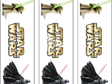 Star Wars C-3PO R2-D2 Yoda Darth Vader Chewbaca Edible Cake Topper Image Strips ABPID09907 Hot on Sale