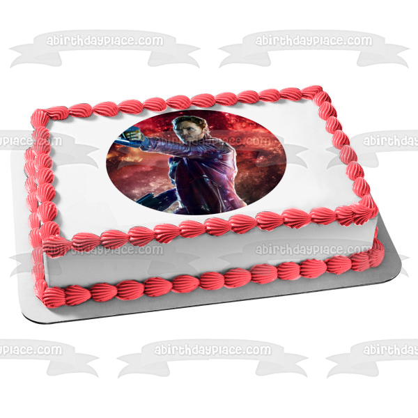 Guardians of Galaxy Gamora Star-Lord Shooting Edible Cake Topper Image ABPID15407 Cheap