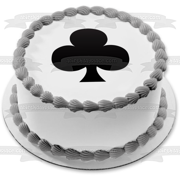 Playing Card Suit Black Club Edible Cake Topper Image ABPID27611 Fashion