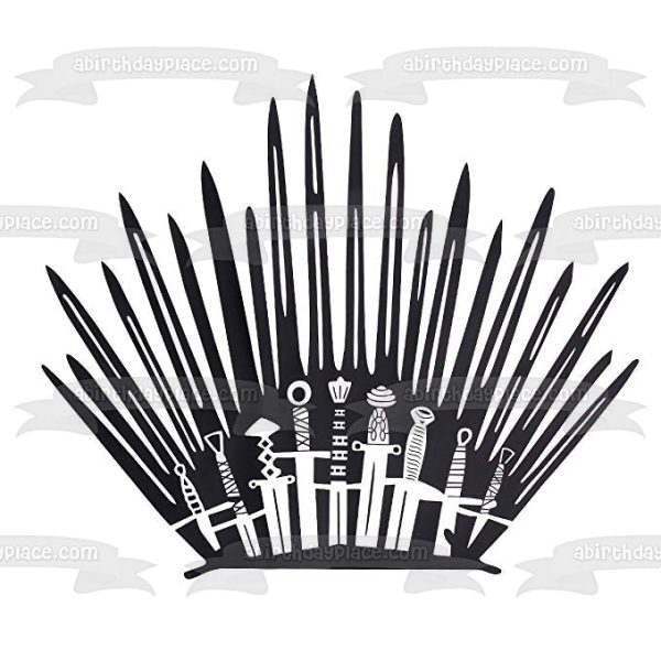 Game of Thrones Iron Throne Swords Silhouette Edible Cake Topper Image ABPID27581 For Discount