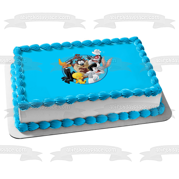 Looney Tunes Tazmanian Devil Daffy Duck Sylvester Tweety Bird Bugs Bunny Edible Cake Topper Image ABPID15404 Online now