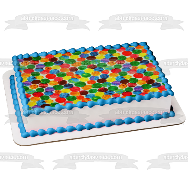 Colorful Dots Pattern Background Edible Cake Topper Image ABPID10099 Sale