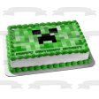 Minecraft Creeper Face Green Edible Cake Topper Image ABPID27364 on Sale