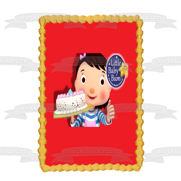 Little Baby Bum Birthday Cake Red Background Edible Cake Topper Image ABPID27392 Online now