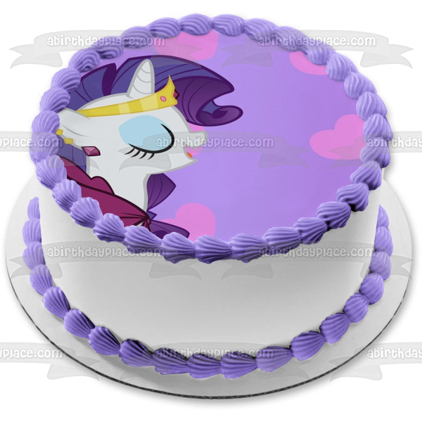 My Little Pony Equestria Girls Rarity Hearts Background Edible Cake Topper Image ABPID27330 Cheap