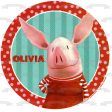 Olivia the Pig Blue Stripes Red Polka Dots Edible Cake Topper Image ABPID04066 Online