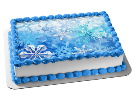 Snowflake Background Edible Cake Topper Image ABPID05103 Supply