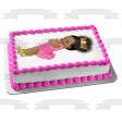 African American Baby Girl Pink Ballerina Outfit Gold Crown Yellow Converse Sneakers Edible Cake Topper Image ABPID22382 Online now