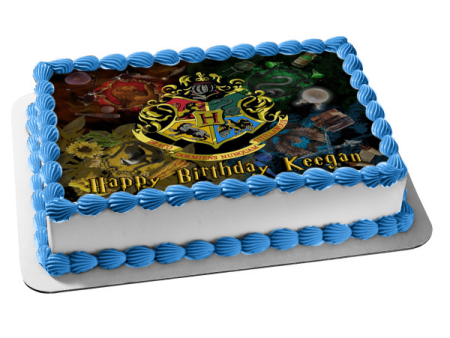 Harry Potter Hogwarts School of Wizarding Houses Edible Cake Topper Image ABPID04311 Online