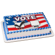 Vote Day Yes No Boxes American Flag Edible Cake Topper Image ABPID27298 Cheap