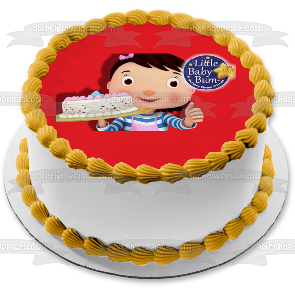 Little Baby Bum Birthday Cake Red Background Edible Cake Topper Image ABPID27392 Online now