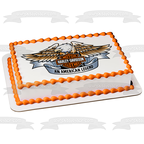 Harley Davidson Logo Eagle an American Legend Edible Cake Topper Image ABPID27289 Cheap