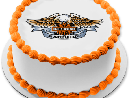 Harley Davidson Logo Eagle an American Legend Edible Cake Topper Image ABPID27289 Cheap