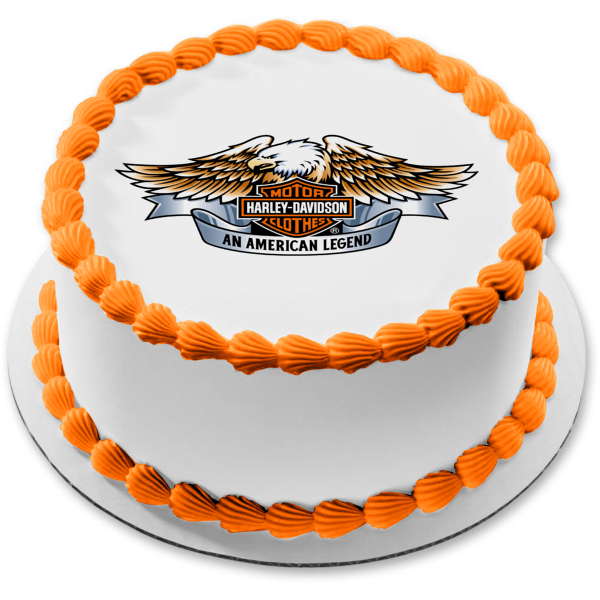 Harley Davidson Logo Eagle an American Legend Edible Cake Topper Image ABPID27289 Cheap