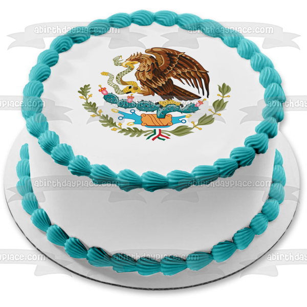 Mexican Flag National Coat of Arms Edible Cake Topper Image ABPID07361 Online Sale