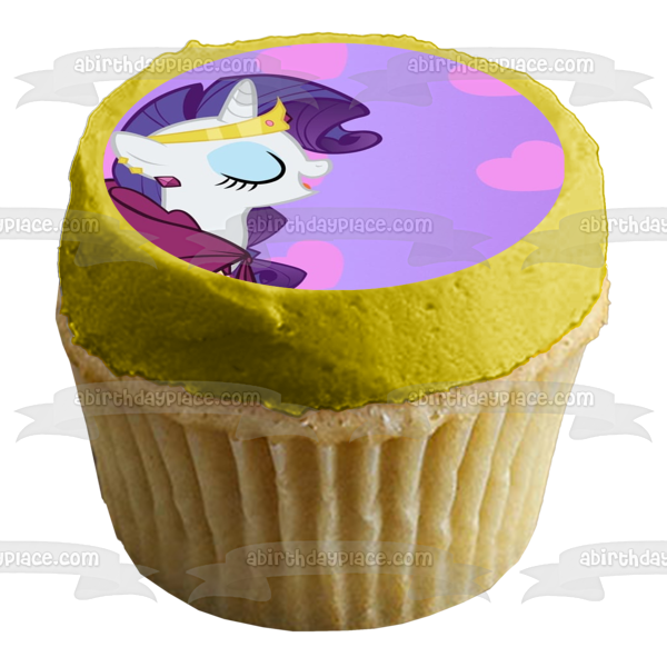 My Little Pony Equestria Girls Rarity Hearts Background Edible Cake Topper Image ABPID27330 Cheap