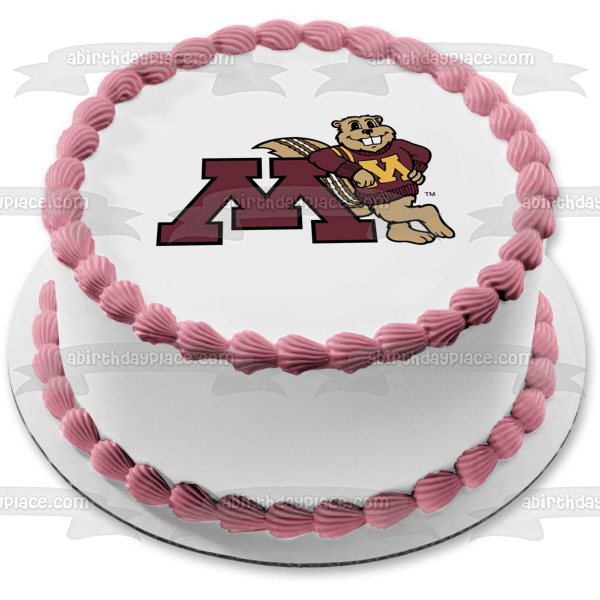 University of Minnesota Logo with Goldy Gopher Edible Cake Topper Image ABPID07634 Cheap