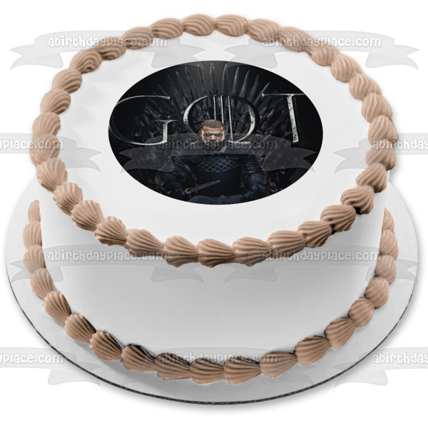 Game of Thrones Grey Worm Black Background Iron Throne Edible Cake Topper Image ABPID27260 For Sale