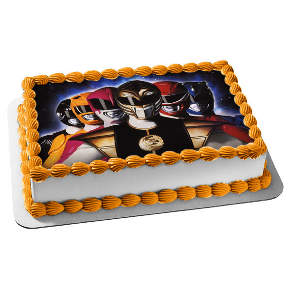 Power Rangers Mega Force Yellow Ranger Black Ranger Brown Ranger Red Ranger Pink Ranger Blue Ranger Edible Cake Topper Image ABPID27491 Online Hot Sale