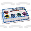 Power Rangers Logo Faces Red Ranger Yellow Ranger Blue Ranger Green Ranger Pink Ranger Edible Cake Topper Image ABPID27571 Fashion