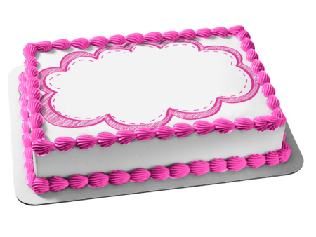 Pink Cloud Frame Edible Cake Topper Image Frame ABPID09701 Sale