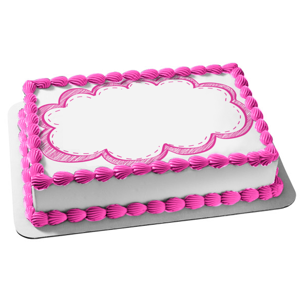 Pink Cloud Frame Edible Cake Topper Image Frame ABPID09701 Sale