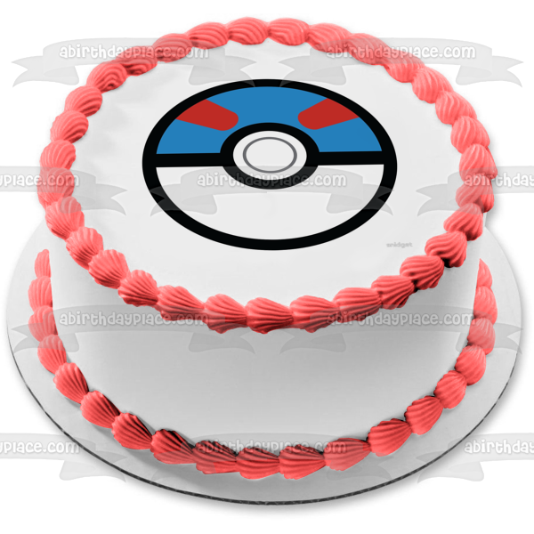 Pokemon Poke Ball Great Ball Edible Cake Topper Image ABPID15160 For Sale