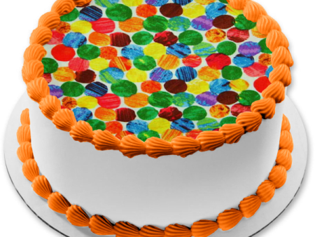 Colorful Dots Pattern Background Edible Cake Topper Image ABPID10099 Sale