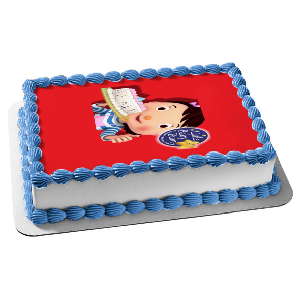 Little Baby Bum Birthday Cake Red Background Edible Cake Topper Image ABPID27392 Online now