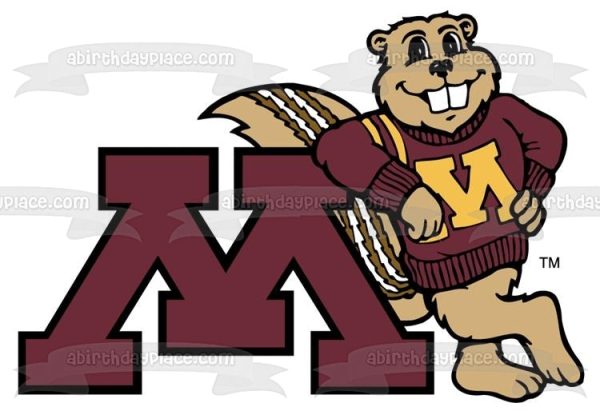 University of Minnesota Logo with Goldy Gopher Edible Cake Topper Image ABPID07634 Cheap