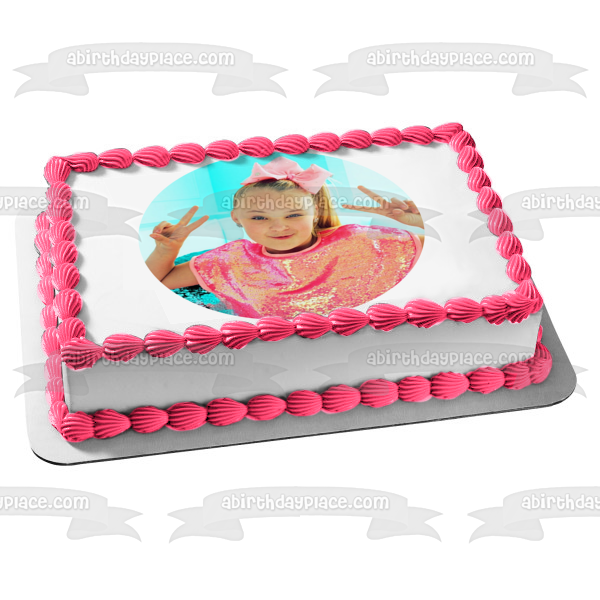 Jo Jo Siwa Joelle Joanie Peace Signs Edible Cake Topper Image ABPID15279 Discount