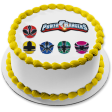 Power Rangers Logo Faces Red Ranger Yellow Ranger Blue Ranger Green Ranger Pink Ranger Edible Cake Topper Image ABPID27571 Fashion