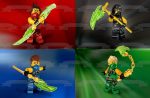 LEGO Ninjago Masters of Spinjitzu Red Ranger Blue Ranger Black Ranger Green Ranger Edible Cake Topper Image ABPID27414 Online Sale