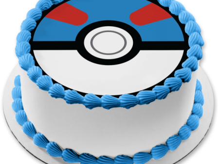 Pokemon Poke Ball Great Ball Edible Cake Topper Image ABPID15160 For Sale