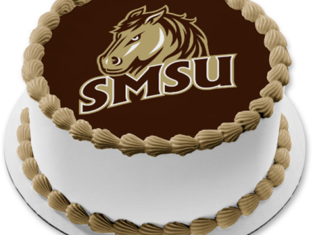 Southwest Minnesota State University Mustangs Logo Edible Cake Topper Image ABPID27716 Fashion