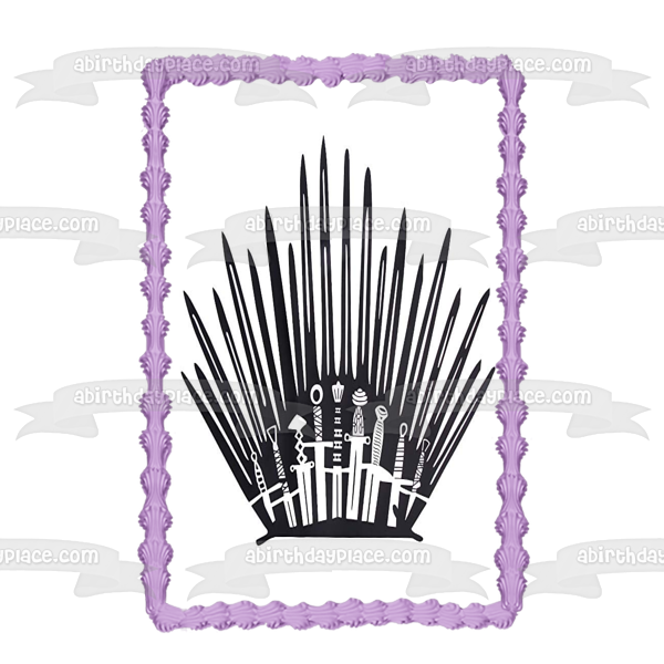 Game of Thrones Iron Throne Swords Silhouette Edible Cake Topper Image ABPID27581 For Discount